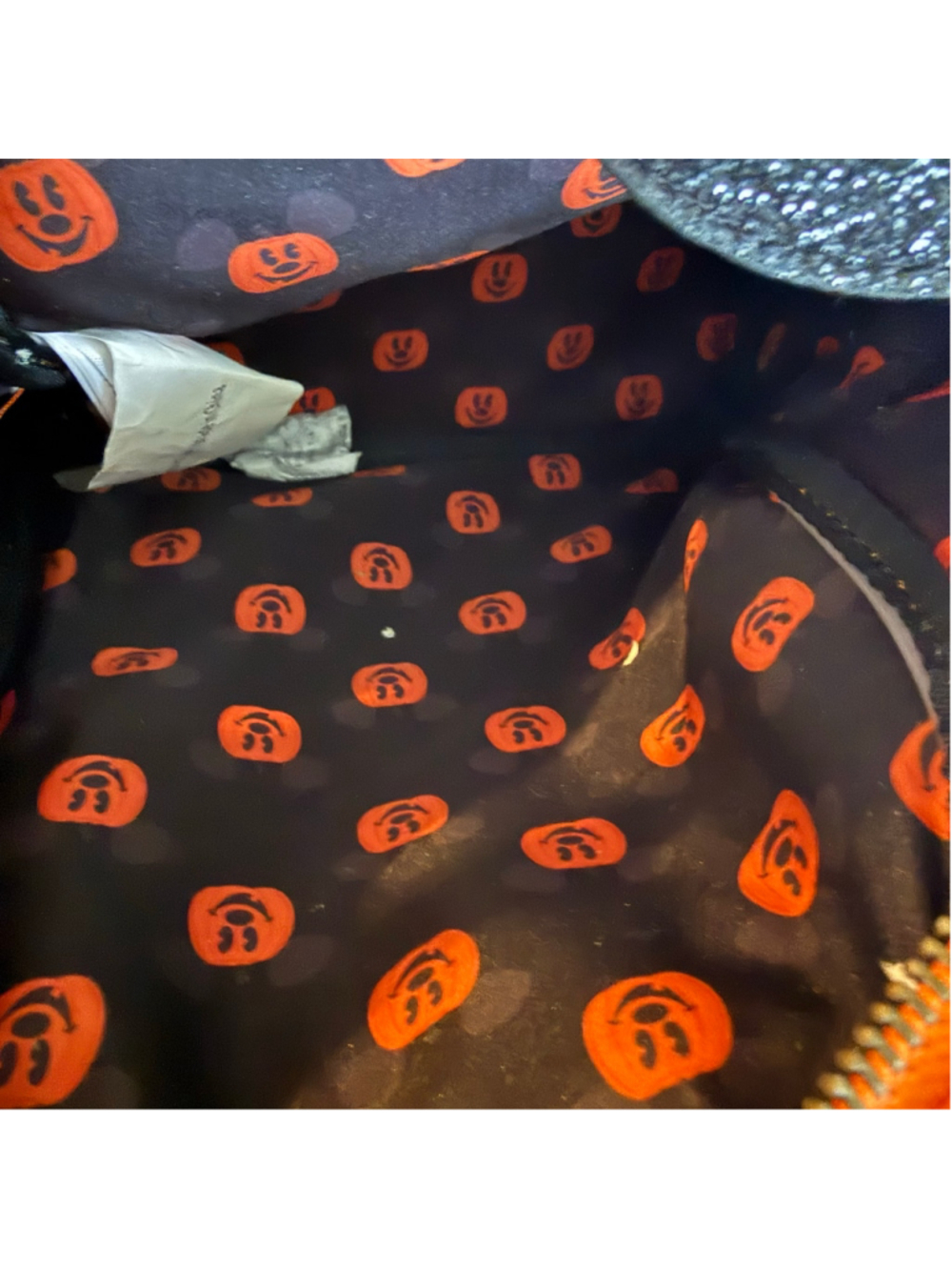 Disney Loungefly Mickey Mouse Pumpkin Halloween Mini Backpack Orange Spiderweb - Picture 12 of 14